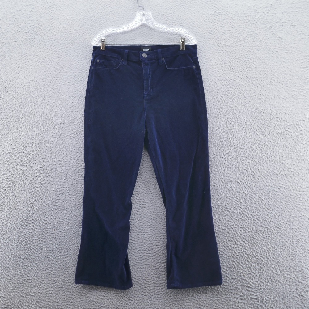 Hudson Womens Brix Cropped Boot Jeans 32 Blue Velvet High Rise Stretch